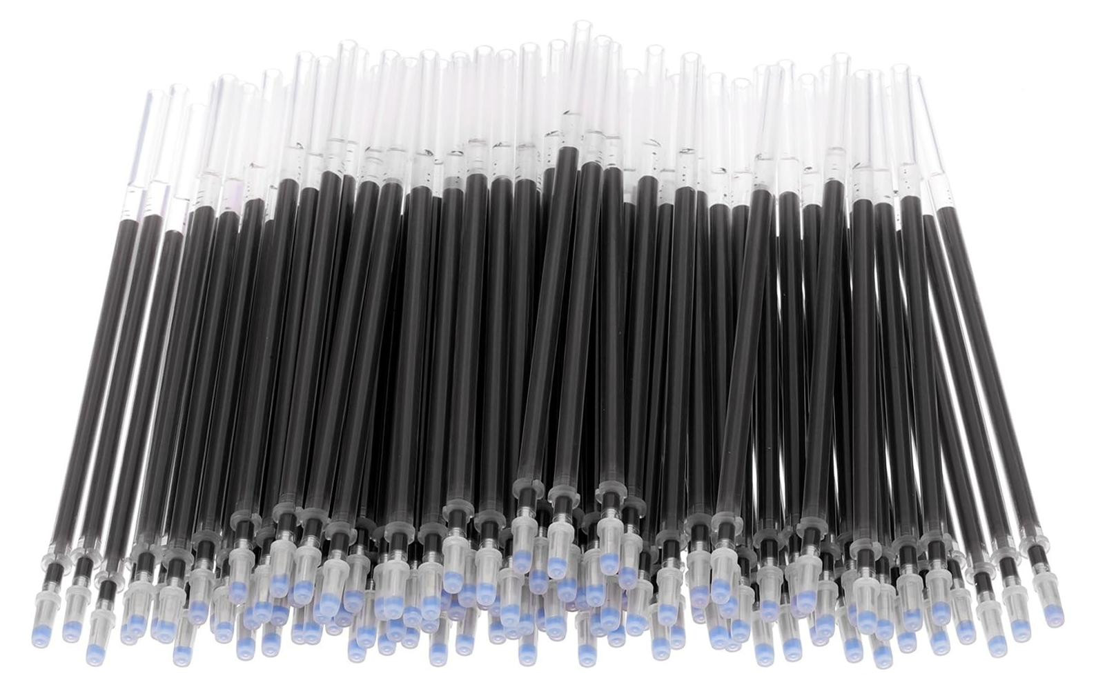 Omgoods 100 stuks hitte-uitwisbare gelpennen navullingen met zwarte inkt