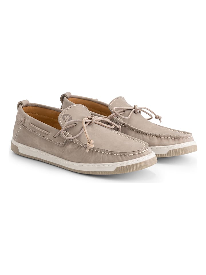 TRAVELIN' Leder-Mokassins "Falmouth" in Grau - 40