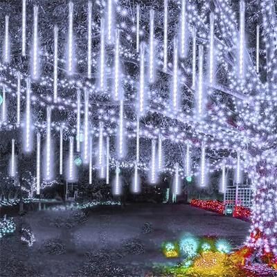 Inspired Finds LED Dripping Icicle Lights For Outdoor Christmas Decor, Winter Holiday Lighting white
