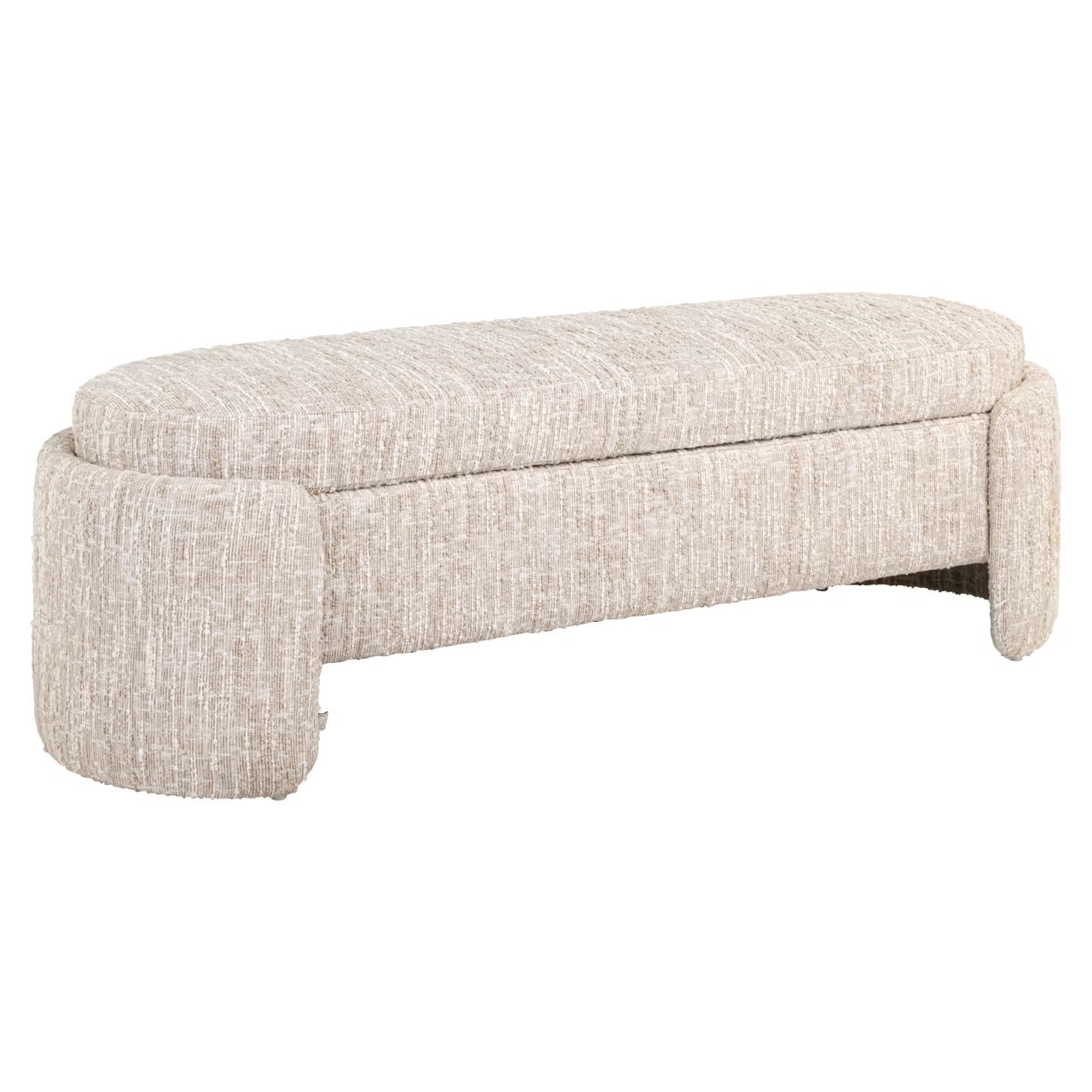 Richmond Interiors Bankje Cupid met opbergruimte, Beige Angora, Hoogte: 150 cm