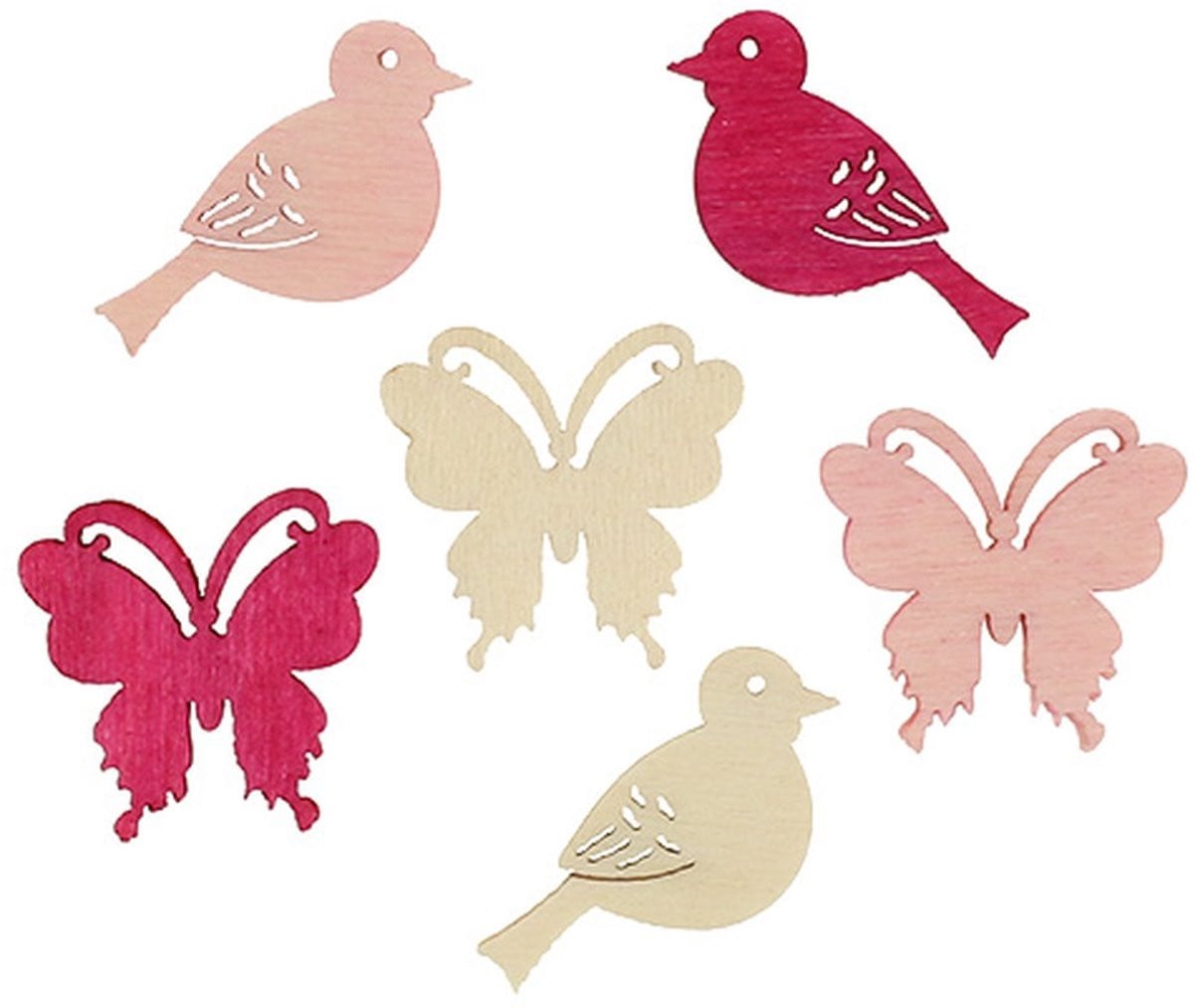 Mini lentestrooidecoratie roze assorti, 144 stuks, 2 cm