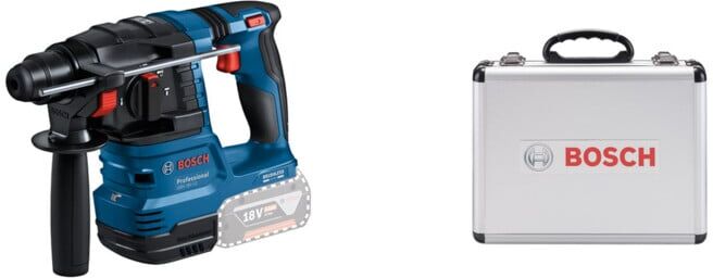 Set Bosch Akku-Bohrhammer mit SDS plus GBH 18V-22, L-BOXX + 11-tlg SDS plus-1 Hammerbohrer- und Meißel-Set