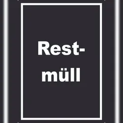 HB-Druck Restmüll Mülltrennung Aufkleber mit Text A3 (297x420mm)