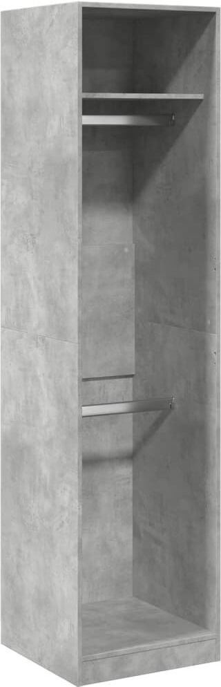 Latitude Run Artressia Manufactured Wood Wardrobe Concrete Grey 50 x 50 x 200 cm