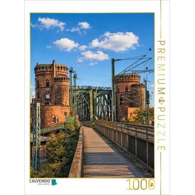 CALVENDO Puzzle Mainz Eisenbahnbrücke Rhein | 1000 Teile Lege-Größe 64x48cm Foto-Puzzle für glückliche Stunden