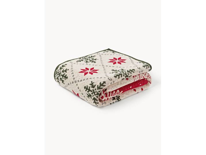 Plaid avec motif de Noël tricoté Noël Starry