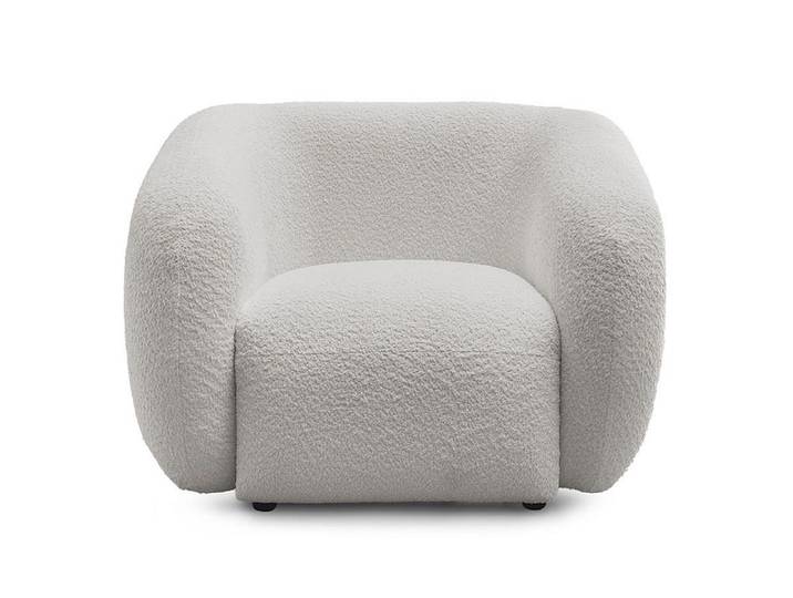 Sessel BOBOCHIC CELINE Boucle-Stoff hellgrau