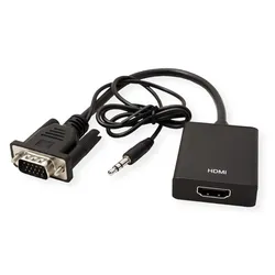 Value VGA+Audio zu (VGA, HDMI), Video Adapter, Schwarz