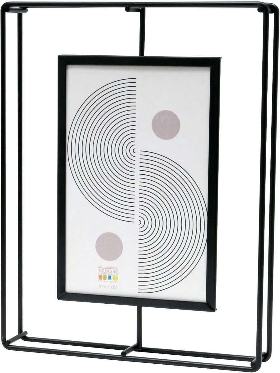Fotolijst Metaal Vintage Zwart - Unieke Asymmetrische Vorm - 10x15 cm