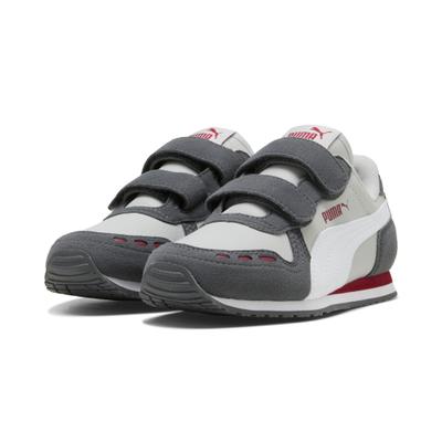 Sneaker PUMA "CABANA RACER SL 20 V PS", Kinder, Gr. 33, Textil, grau (cool light gray, puma weiß, garnet glow, moody gray), Synthetik, unifarben, Schuhe Sneaker, für sportliche Aktivitäten und Streetwear, leichtes Tragegefühl