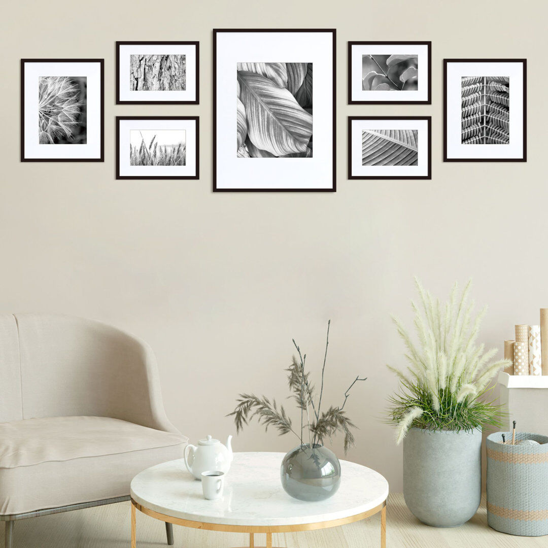 17 Stories Mato Metal Picture Frame - Set of 7 with Mat Black