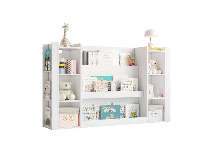 FANNOU Bücherregal Kinderregal, Bilderbuchregal mit Stauraum, Kinderschrank & Kinderbuchregal, Holzmöbel für Kinderzimmer