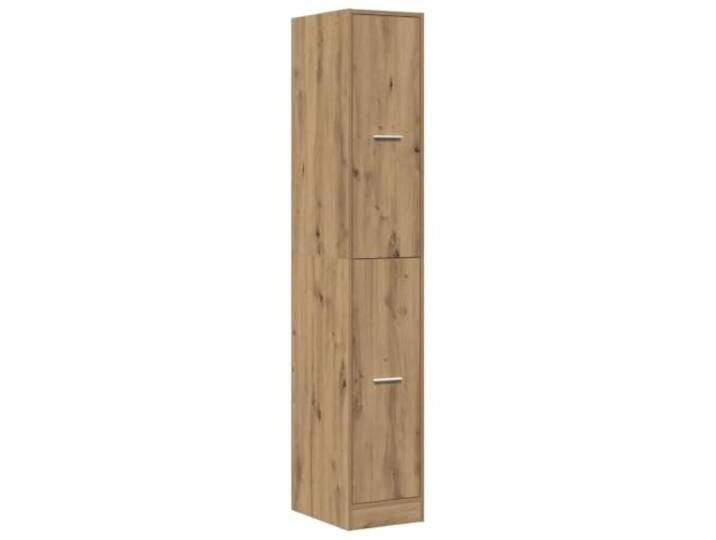 Helloshop26 Klassischer Apothekerschrank mit 4 Schubladen, 30 x 41 x 174,5 cm, praktisch für die Aufbewahrung, Büro, aus Holz, Eiche, handgefertigt, 02_0055657