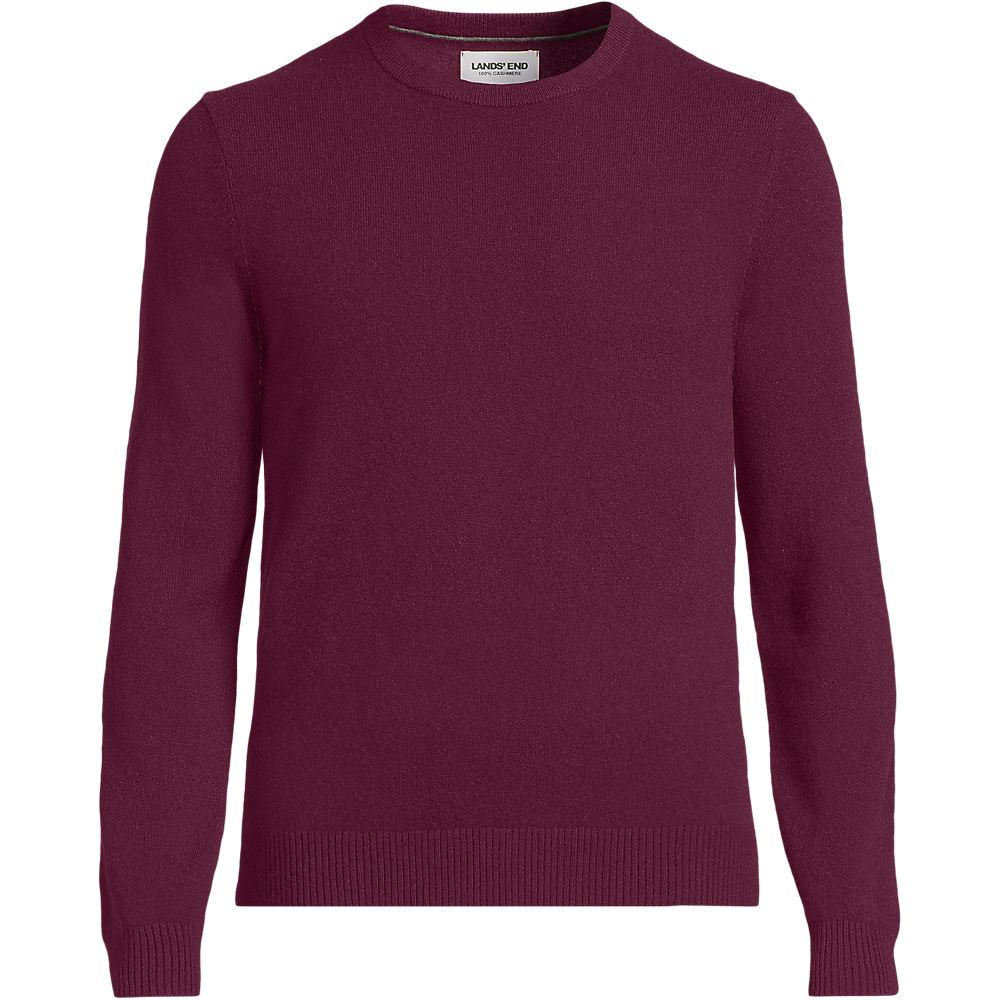 Kaschmirpullover mit rundem Ausschnitt, Herren, size: regular, Rot, Kaschmir, by Lands' End