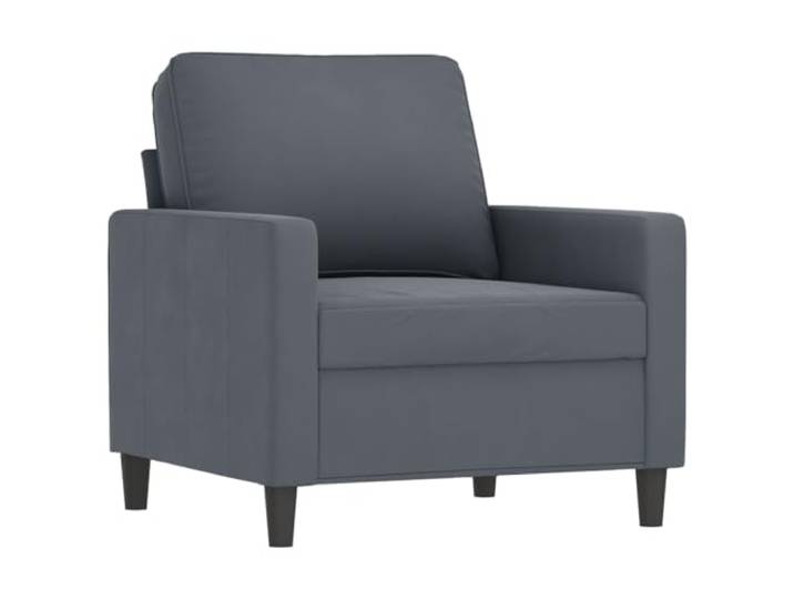 GHVBNMF Sessel Samt Dunkelgrau Polstersessel Metallgestell 60 cm Eleganter Lounge-Stuhl mit dicker Schaumstoff-Polsterung und Armlehnen für maximale Entspannung im Wohnzimmer.