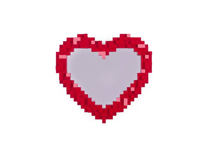 Design Wandspiegel „Pixel Heart“ Rot Seletti