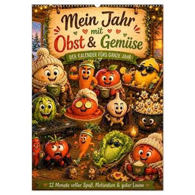 Frucht & Gemüse mit Gefühl (Wandkalender 2027 DIN A2 hoch), CALVENDO Monatskalender