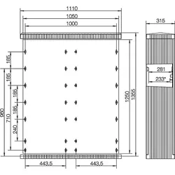 ABN Kabelverteilerschrank mit Montageplatte SL132P
