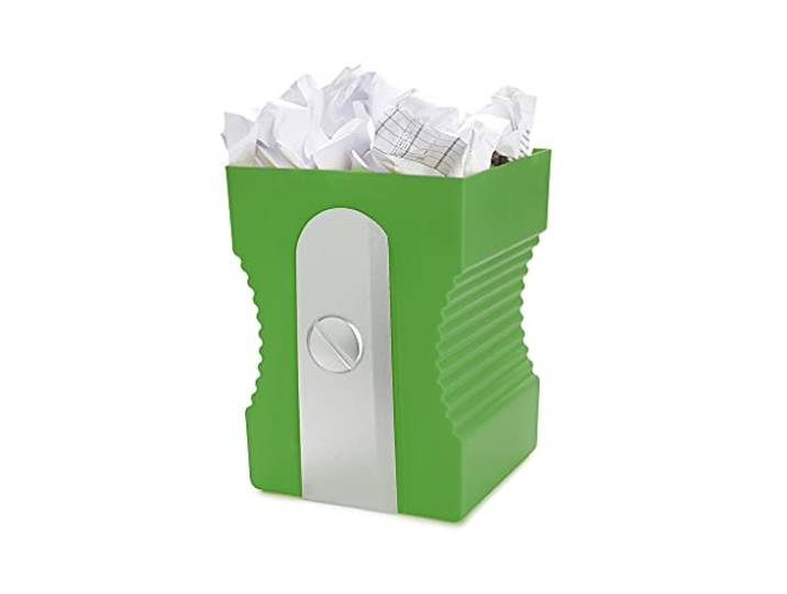 Balvi Sharpener prullenbak, kleur groen, origineel en grappig, in de vorm van een puntenslijper van kunststof