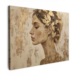 LEINWANDBILD Frau - Gold - Abstrakt - Textur Wandbilder 80x60 cm
