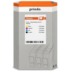 Prindo, Druckerpatrone, kompatibel mit HP 364  /// (BK, C, M, Y)