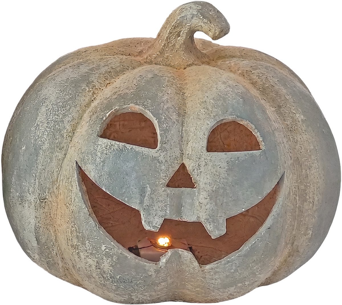 Clayre & Eef Decoratie Pompoen Grijs Kunststof Herfstdecoratie