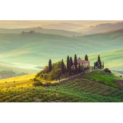 Fototapete PAPERMOON "Tuscany Farm Landscape", bunt, B:2,5m L:1,86m, Vlies, Tapeten