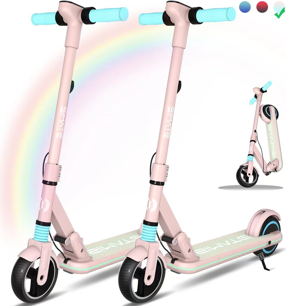 (2 Stück)Elektroroller, 130 W Motor/Höchstgeschwindigkeit 14 km/h/24 V 2,5 Ah Lithium-Ionen-Akku