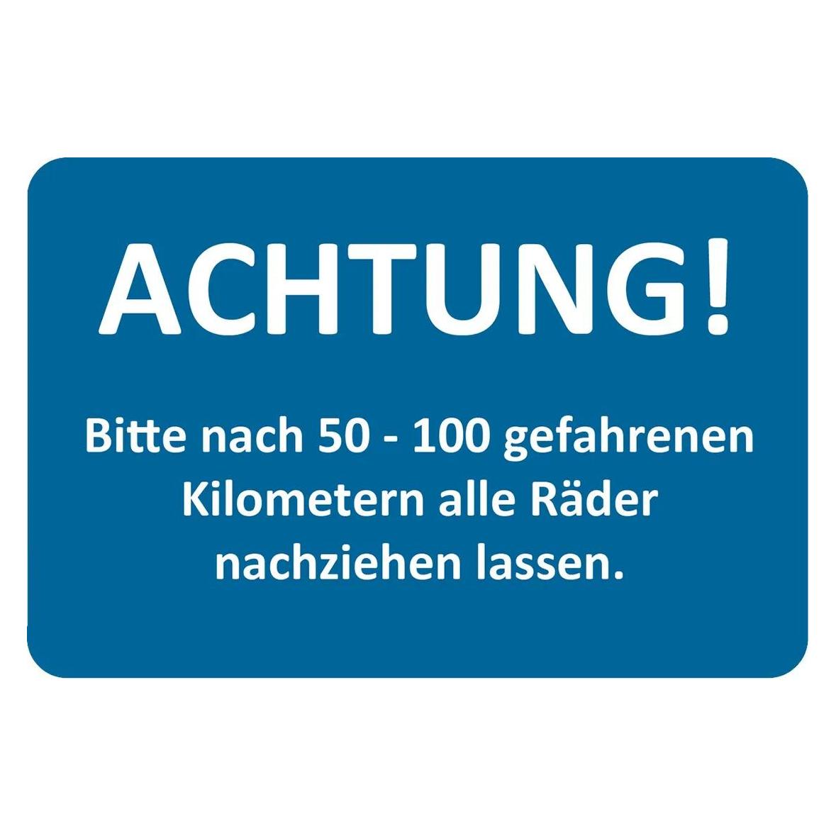 Eichner Aufkleber ACHTUNG! Räder nachziehen lassen, blau/weiss, 250 St. (9220-00051)
