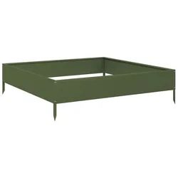 Helloshop26 - Olivfarbenes Hochbeet/Pflanzgefäß für Blumen und Pflanzen geeignet für Terrassen und Gärten 100 x 100 x 26 cm Stahl 02_0039852
