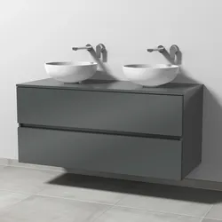 Sanipa Waschtischunterbau Solo One, Anthrazit-Glanz, 561x1200x520 mm