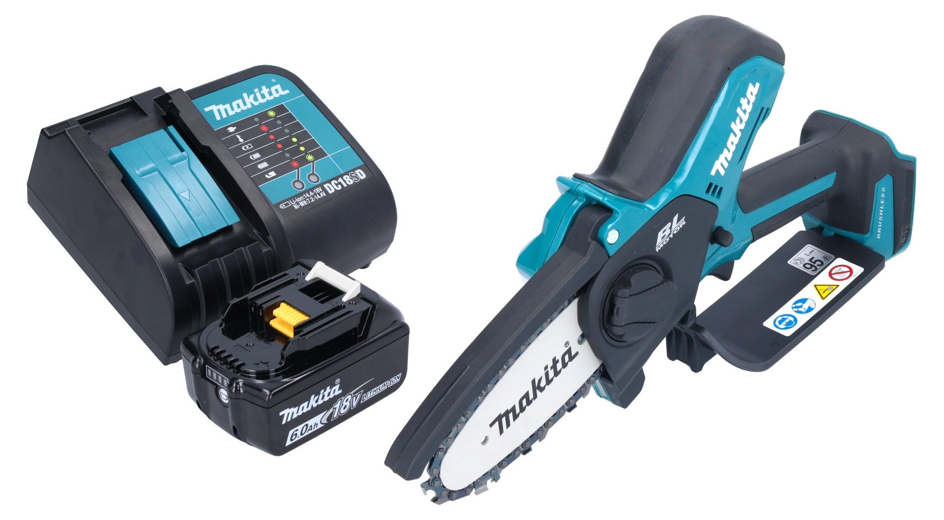 Makita DUC 101 SG01 Akku Astsäge 18 V 10 cm Brushless + 1x Akku 6,0 Ah + Ladegerät