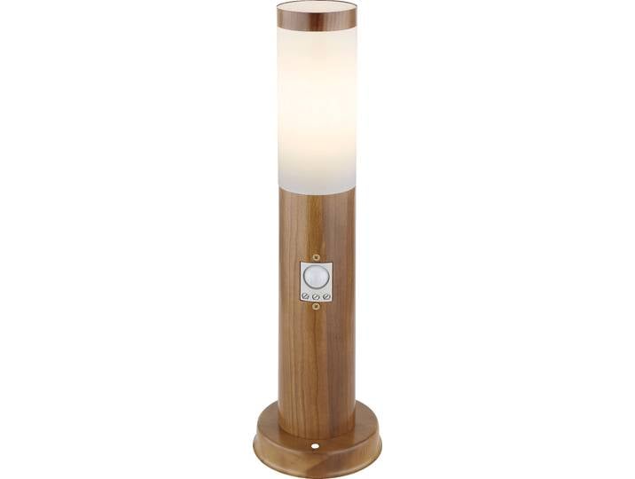 Globo Lighting Außenleuchte Edelstahl holzoptik, 1x E27