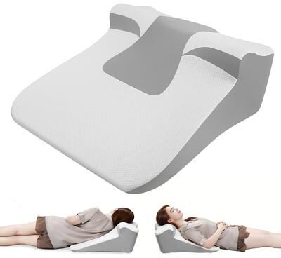 Handpicked Choices ErgoRest Incline Bed Wedge Pillow For Acid Reflux Relief & Comfortable Sleeping Support white