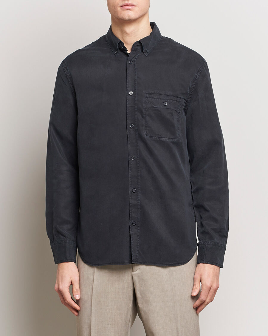 Filippa K Zachary Tencel Shirt Almost Black men 50 Sort