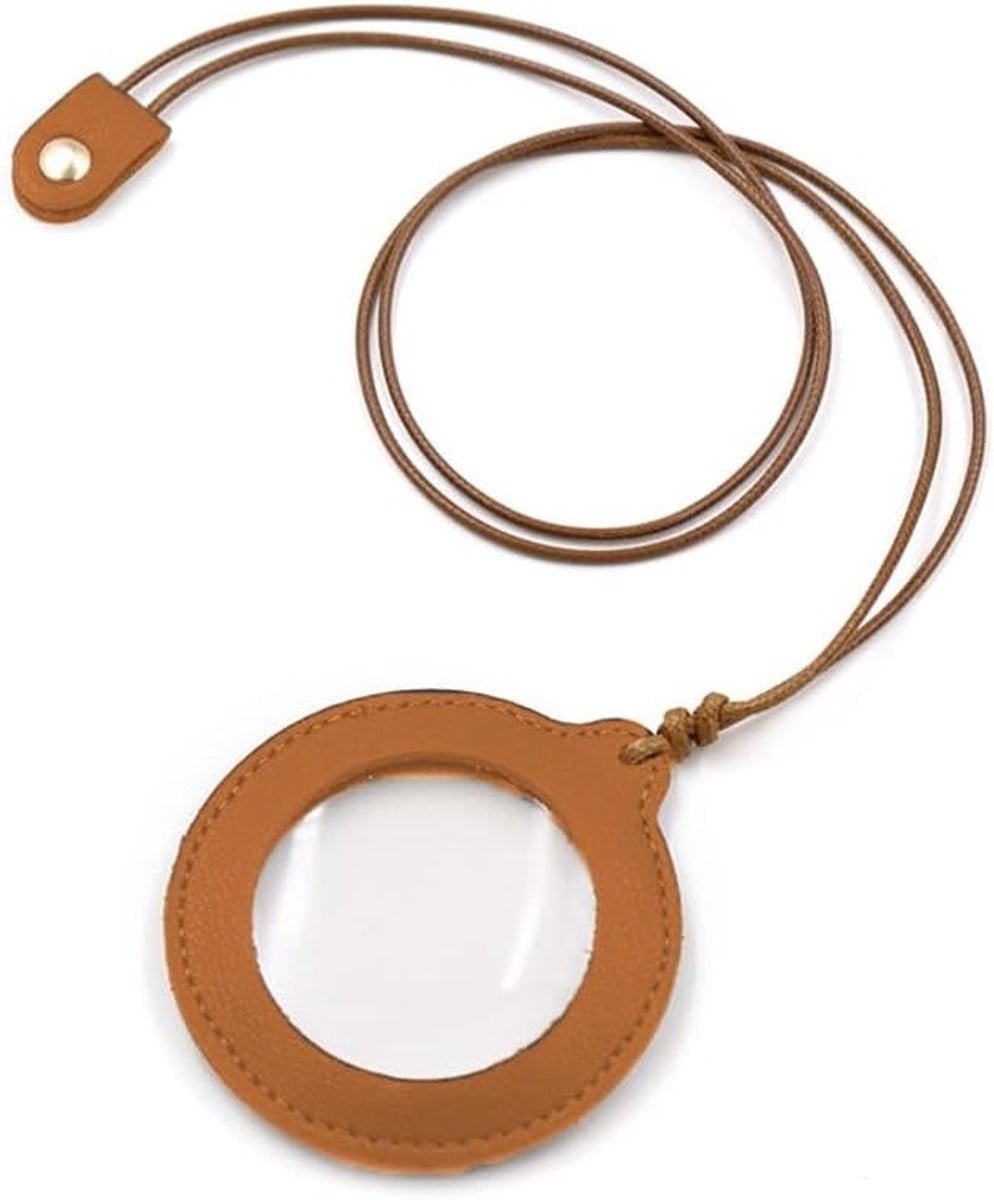 Vergrootglas met 10-voudige vergroting, Handheld Leesmagnifier met Koord, Bruin