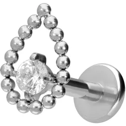 Titan Labret mit Innengewinde TROPFEN + KRISTALL