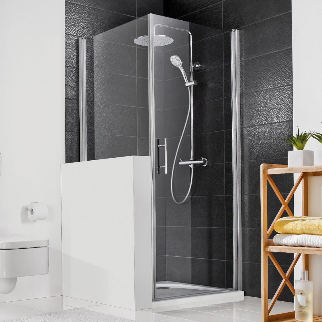 HSK Favorit Nova verkürzte Seitenwand auf Badewanne für Drehtür Sondermaß