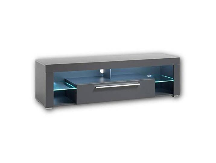 GOAL TV-Lowboard mit LED, Matt Grau – TV-Board 153 x 44 x 44 cm (B/H/T) TV-Unterschrank mit integrierter LED-Beleuchtung, stimmungsvolle Raumatmosphäre, TV Schrank, für Wohnzimmer, Schlafzimmer