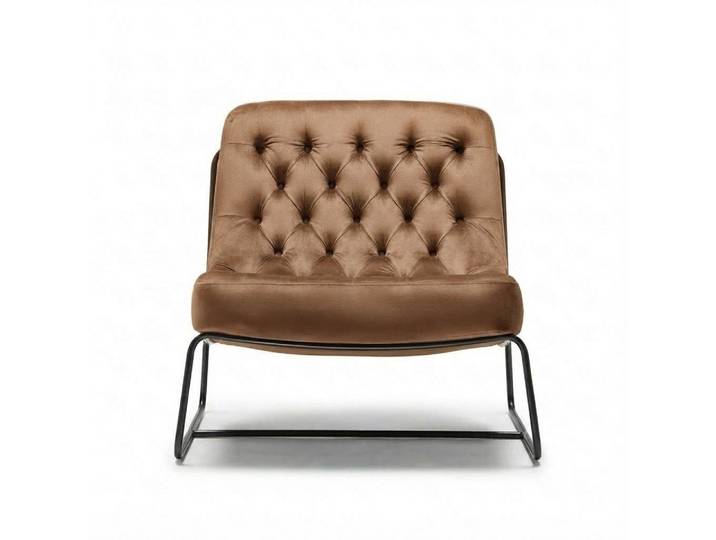 Xlmoebel Sessel Blauer Stoffsessel mit grauem Metallrahmen und modernem Design (1-St., Sessel), Made in Europa