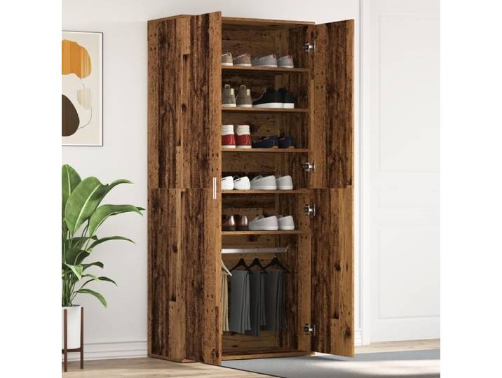 Moderne Commmode à chaussures - Cabinet à Chaussures Bois Ancien 80x39x180 cm Bois d'Ingénierie @FR(810068)