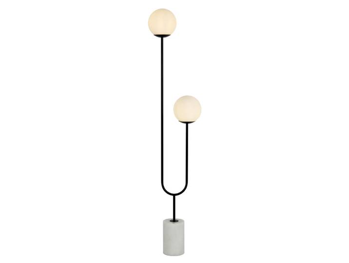 Lampe sur pied en fer/verre/marbre, noir