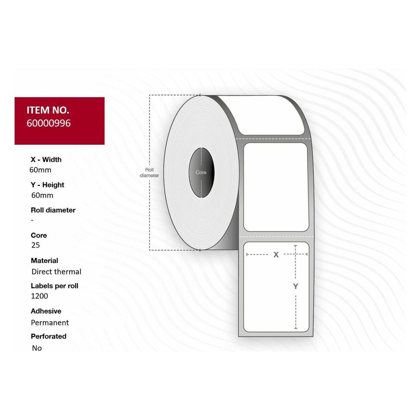 Capture Label 60 x 60 - Core 25. (60 mm) (65000996)