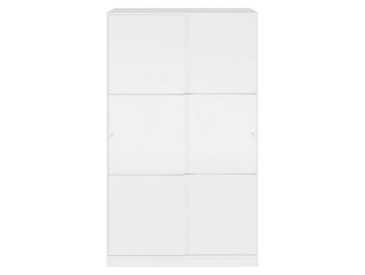 CALICOSY - Armoire 2 portes coulissantes blanc brillant H200 cm - NINO