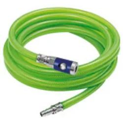 Riegler, Pipeline, Schlauch-Set Schlauch-D.15x9mm L.10m PVC Gewebe leuchtgrün Sicherheitskupplung/Tülle NW7,4