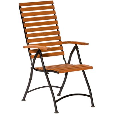 Gartensessel MERXX, braun, B:76cm H:110cm T:55cm, Sessel, Eukalyptusholz, klappbar, verstellbar, braun