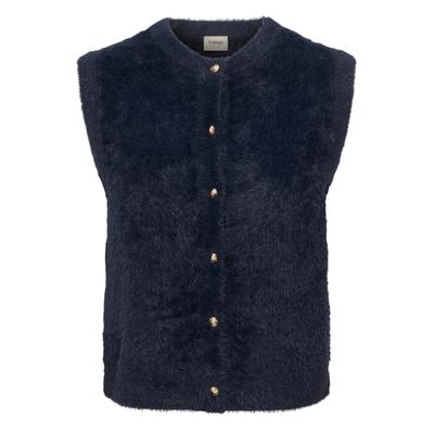 Strickpullover FRANSA "Fransa Strickpullover FRLILBETH", Damen, Gr. L, blau (salute), Pullover Strickpullover