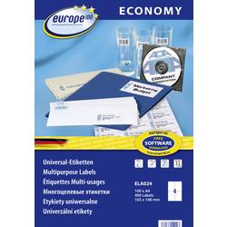 Europe 100 ELA024 Universal-Etiketten 105 x 148.5 mm Papier Weiß 400 St. Permanent haftend Tintenstrahldrucker, Laserdrucker, Farblaserdrucker, Kopierer,