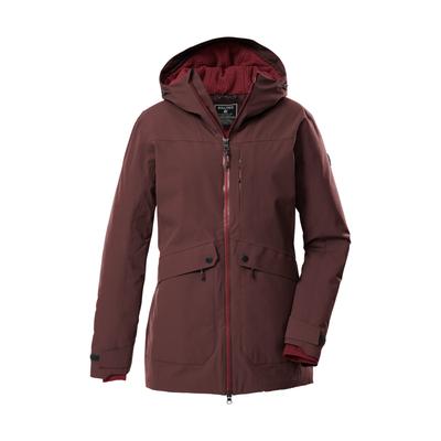 Parka KILLTEC "KOW 16 WMN PRK", Damen, Gr. 48, rot (dunkelrot), Obermaterial: 100% Polyester.Futter: 100% Polyamid.Futter 2: 100% Polyester.Füllung: 100% Polyester, Jacken Parka, Wasser- u. winddichter Damen Funktionsparka mit hoher Atmungsaktivität