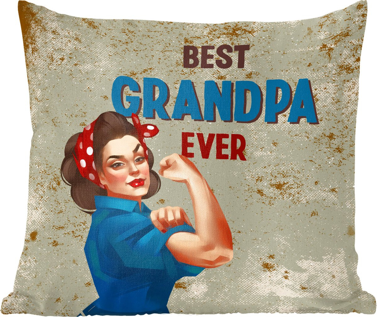 Sierkussen Opa Best Grandpa Ever Quote - 45 x 45 cm